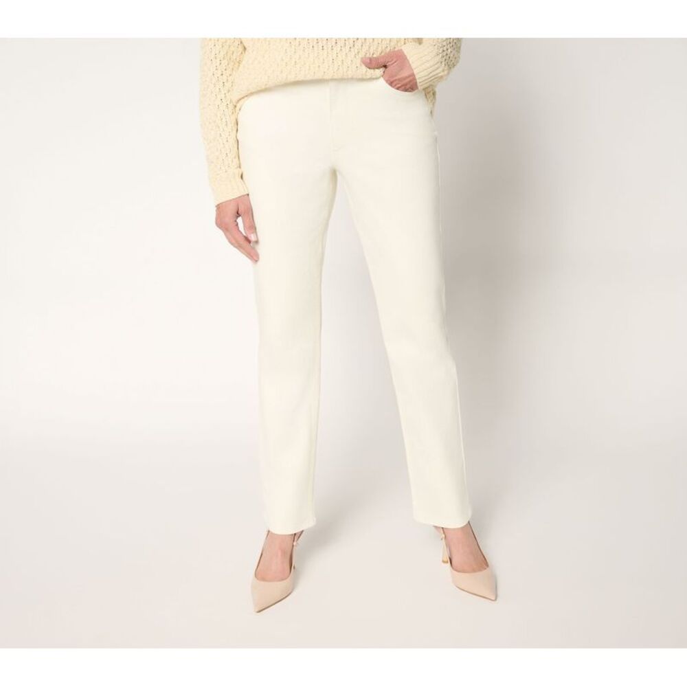 BEAUTIFUL by Lawrence Zarian Women's Pants Sz 8 Ankle Slim Straight White